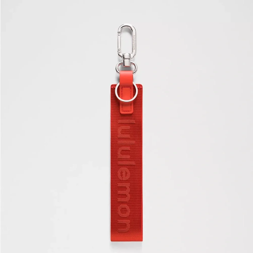 Lululemon Never Lost Keychain- Cherry Ember/Cranberry Charm/Silver